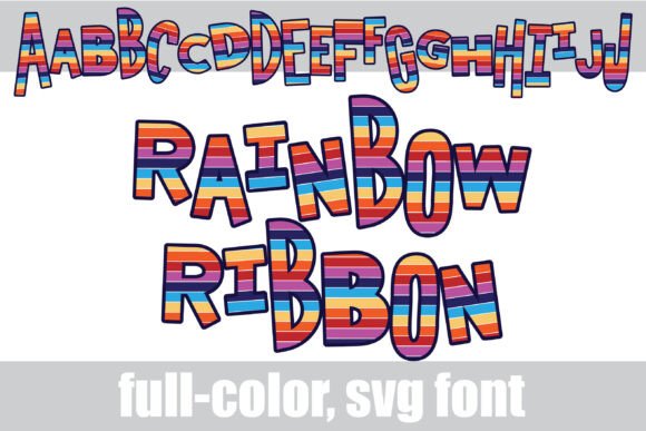 Rainbow Ribbons: A Whimsical Color Font for Handmade Labels and Stickers
